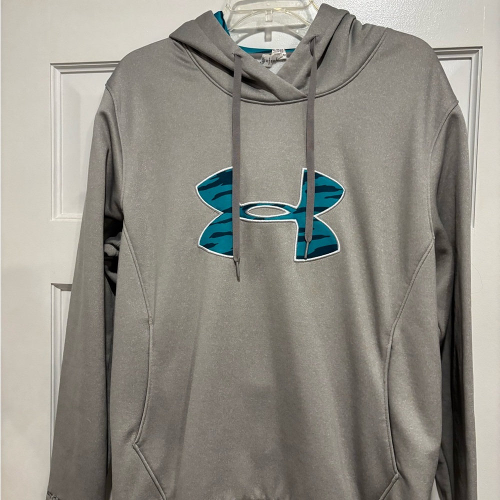 Under Armour Gray Hoodie with Blue Logo
